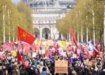 تظاهرات در لندن در اعتراض به کوشش ها برای محدود کردن حق تجمعات